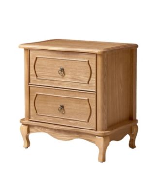 Sara 24"W Traditional 2-Drawer End Table with Charging Station