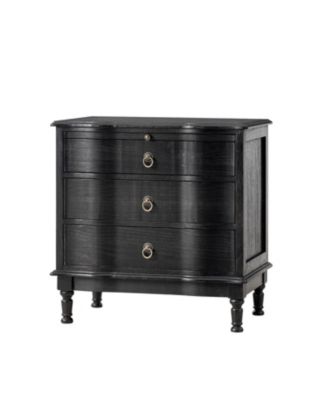 Kasandra Traditional 3-Drawer Curved End Table with Pull-out Shelf