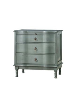 Kasandra Traditional 3-Drawer Curved End Table with Pull-out Shelf