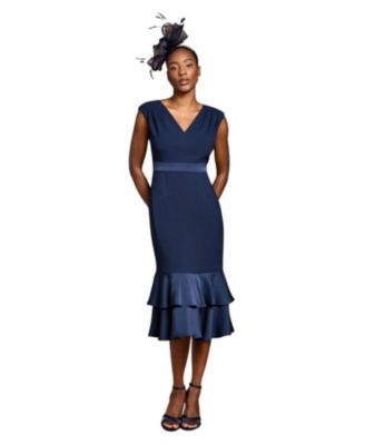 Women's Crepe Peplum Dress