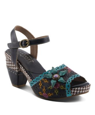 Women's Ankle Strap with Hand-Painted Design