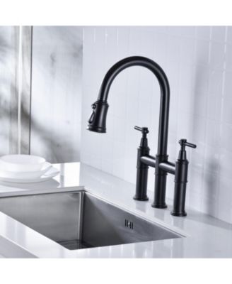 Bridge Kitchen Faucet with Pull-Down Sprayhead in Spot