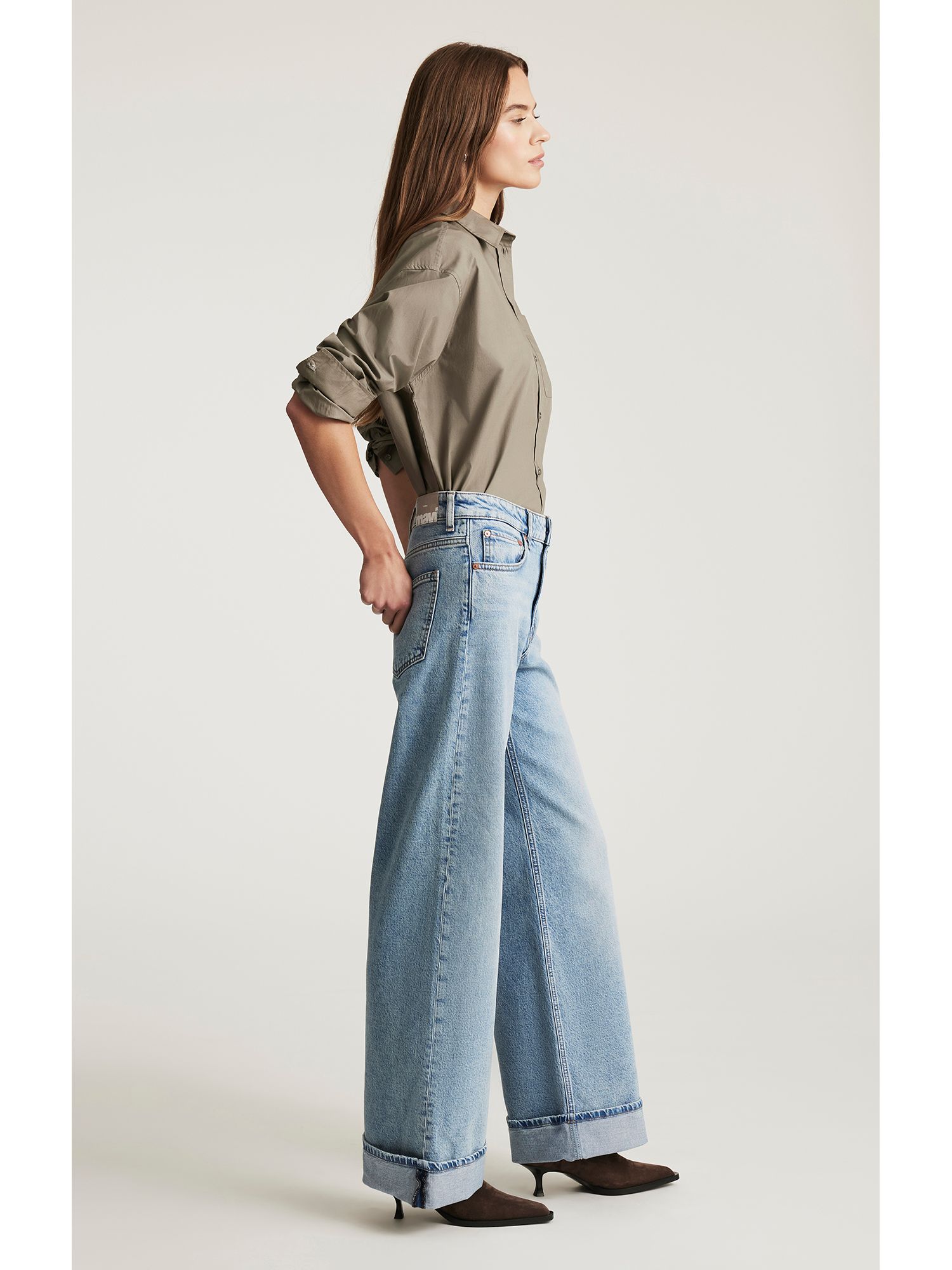Women's Florida Mid Rise Wide Leg Jeans
