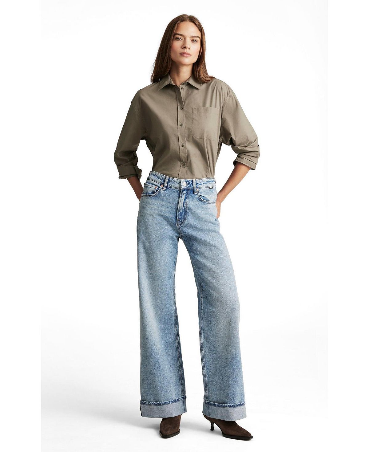 Mavi Jeans Women's Florida Mid Rise Wide Leg Jeans view 1 — MAYCSS fashion products