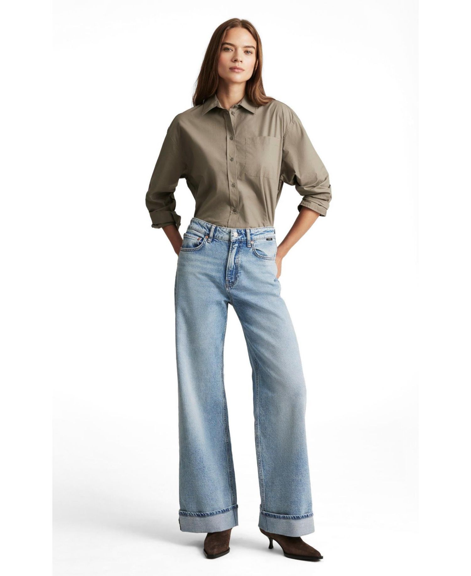 Women's Florida Mid Rise Wide Leg Jeans