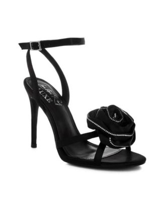Women's Candela Floral Rhinestone Accent Heel Sandals