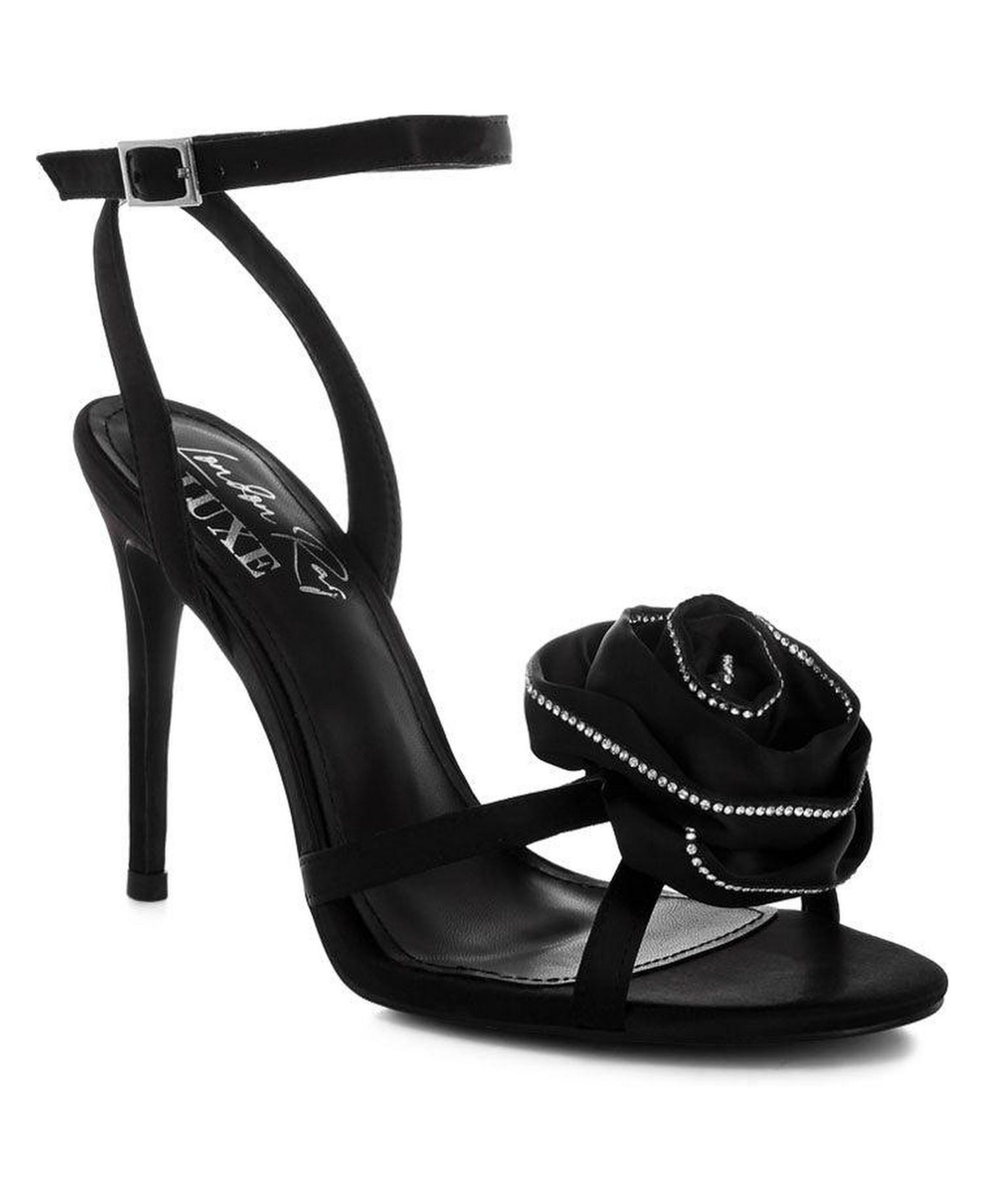 Women's Candela Floral Rhinestone Accent Heel Sandals