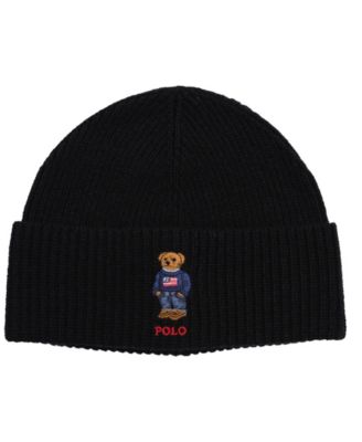 Men's Solid Flag Bear Beanie