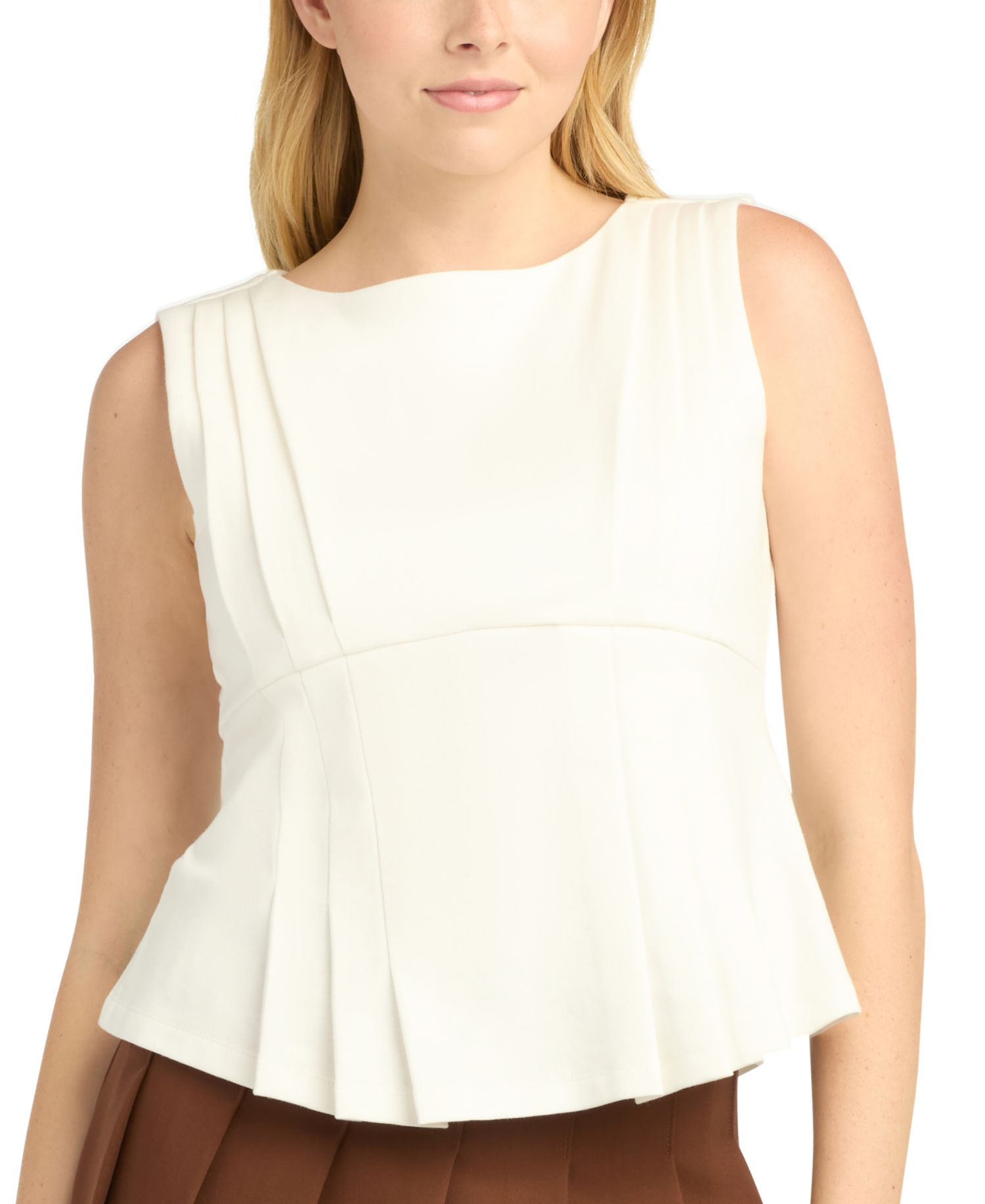 Juniors' Asymmetrical Pleated Top
