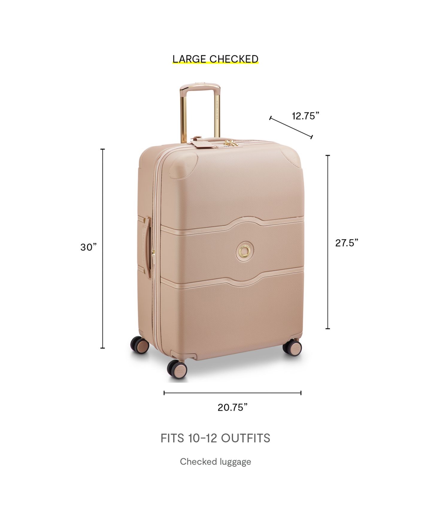 Сумка Delsey Paris Chatelet Air 2.0 Large Upright Check-In Spinner, цвет: Бежевый розовый — фото 10
