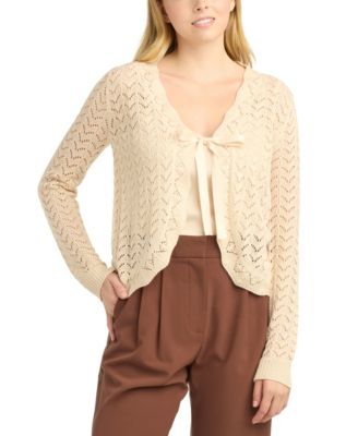 Juniors' Tie-Front Bolero Sweater