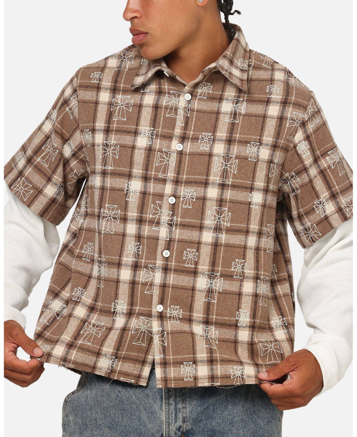 Saint Morta Men's Sanctuary Layered Button Up Shirt
