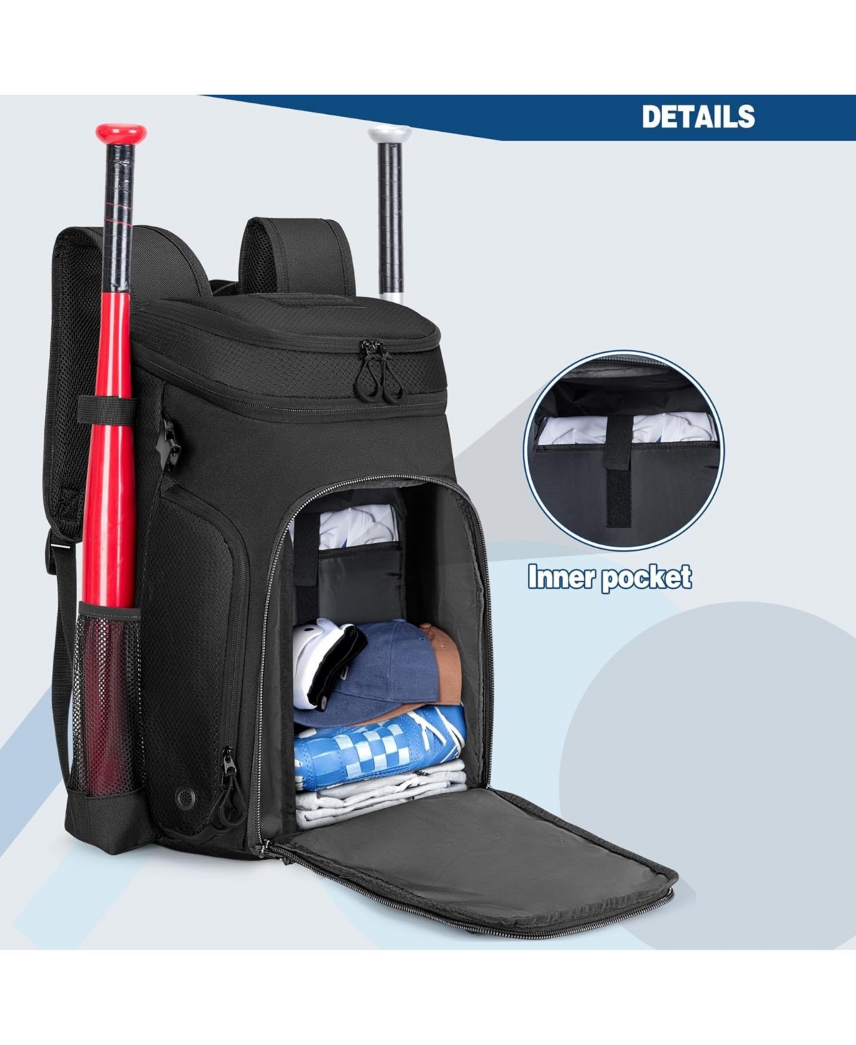 Furlihong Baseball Bag for Adult and Youth – Backpack Softball with Helmet Holder, Shoe Compartment Fence Hook