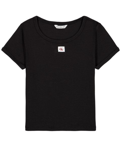 Футболка Calvin Klein Short-Sleeve для девочек, цвет: Чёрный