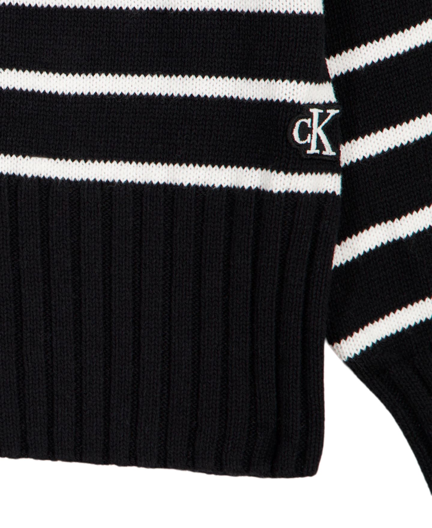 Кардиган Calvin Klein Stripe Full-Zip Cardigan Sweater для девочек, цвет: Чёрный — фото 4