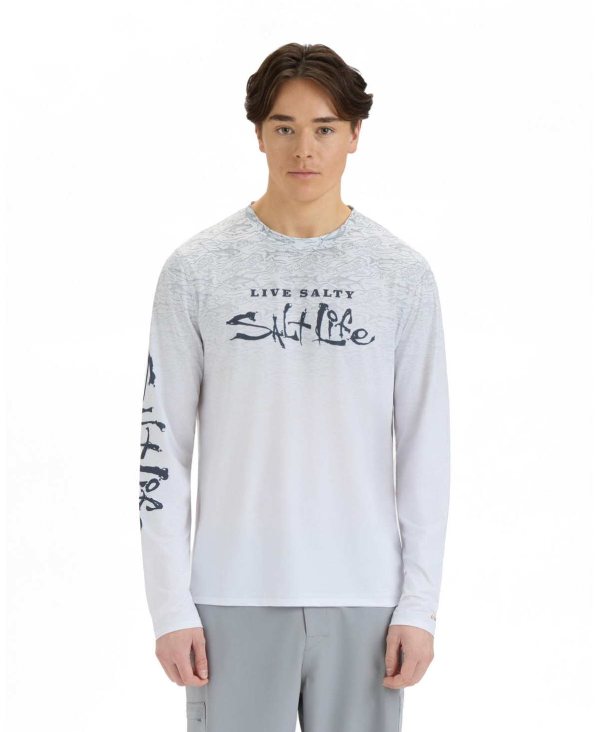 Salt Life Men's Current and Catch Fade Perforated Tee