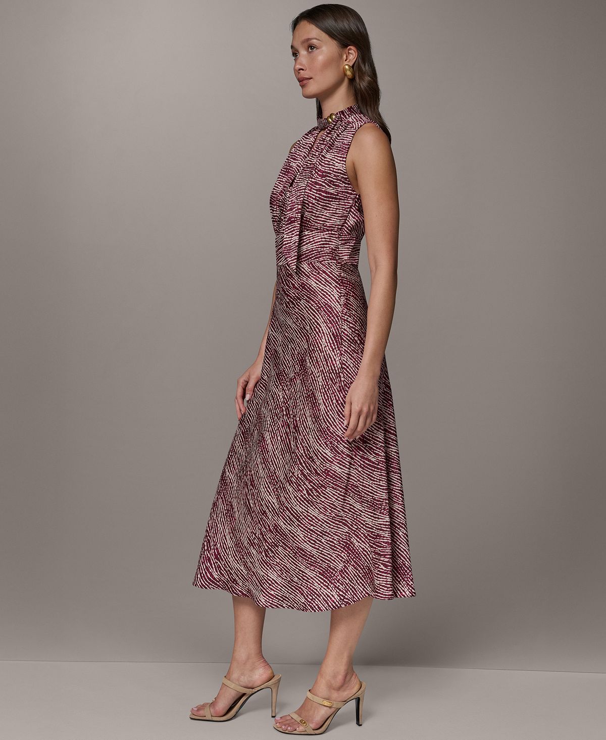 Donna Karan New York Women's Sleeveless Printed Midi Dress view 3 — MAYCSS fashion products