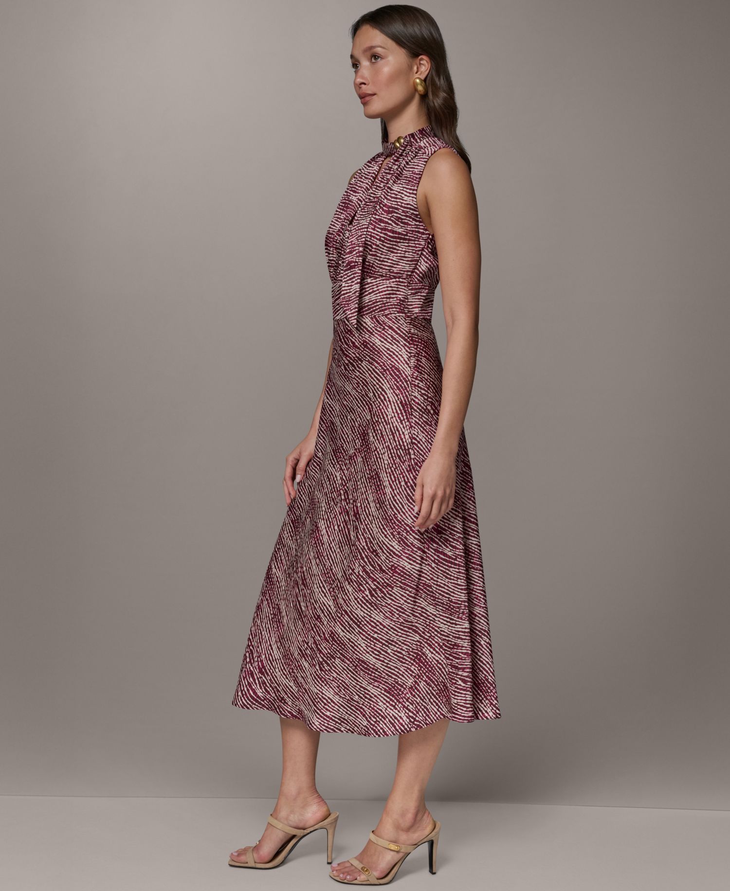 Women's Sleeveless Printed Midi Dress