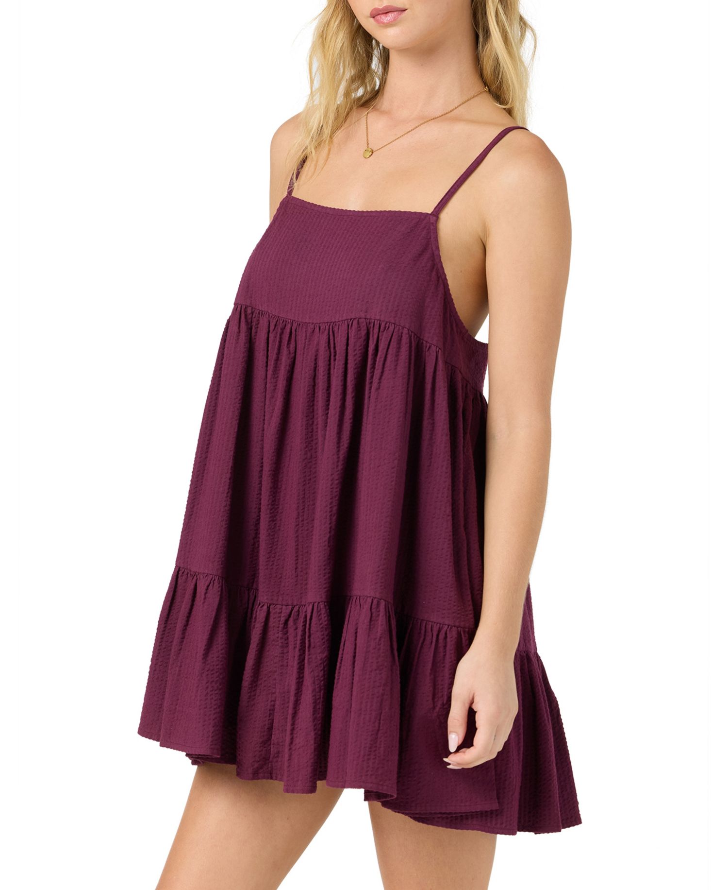 Juniors' Rilee Square Neck Cover-Up Mini Dress
