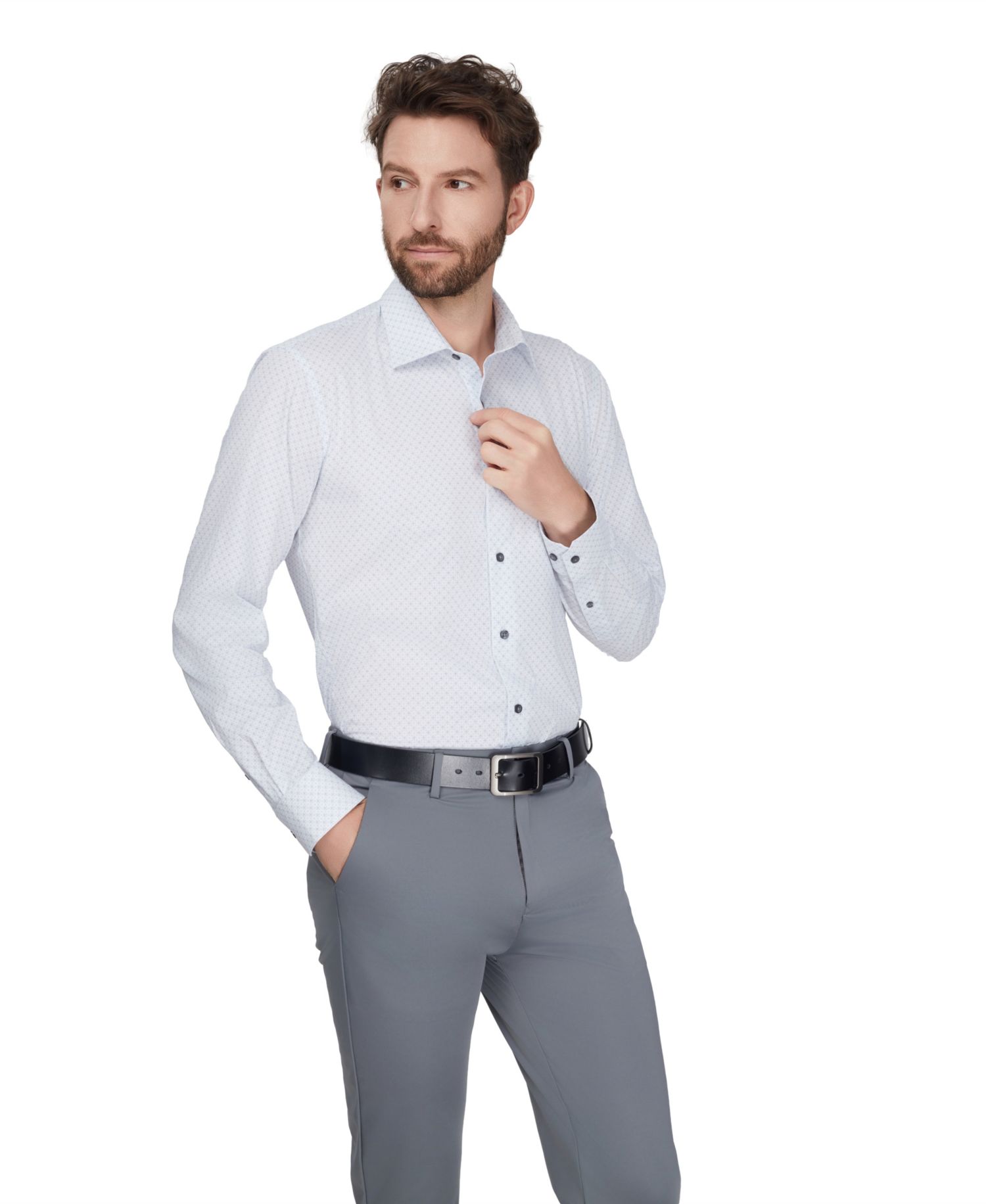 Men's Slim-Fit Stretch Dress Shirt