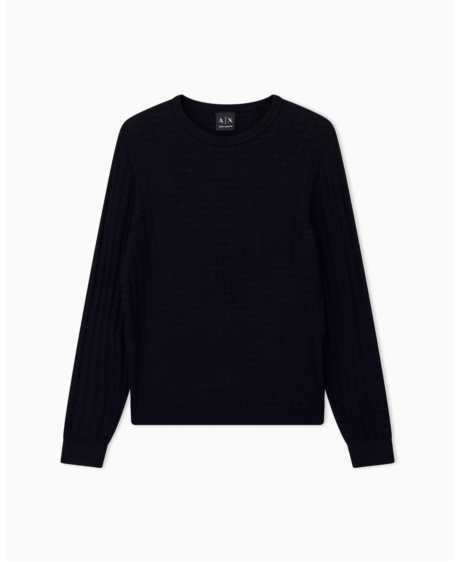 Men's Geometric Ribbed Viscose Crewneck Sweater