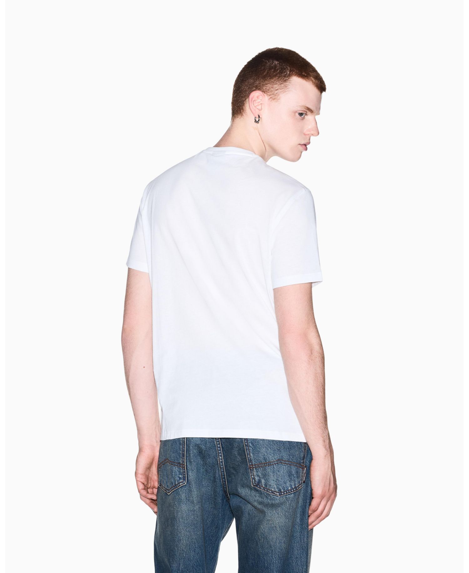 Men's Short Sleeve Metallic Box Logo Slim Fit T-Shirt