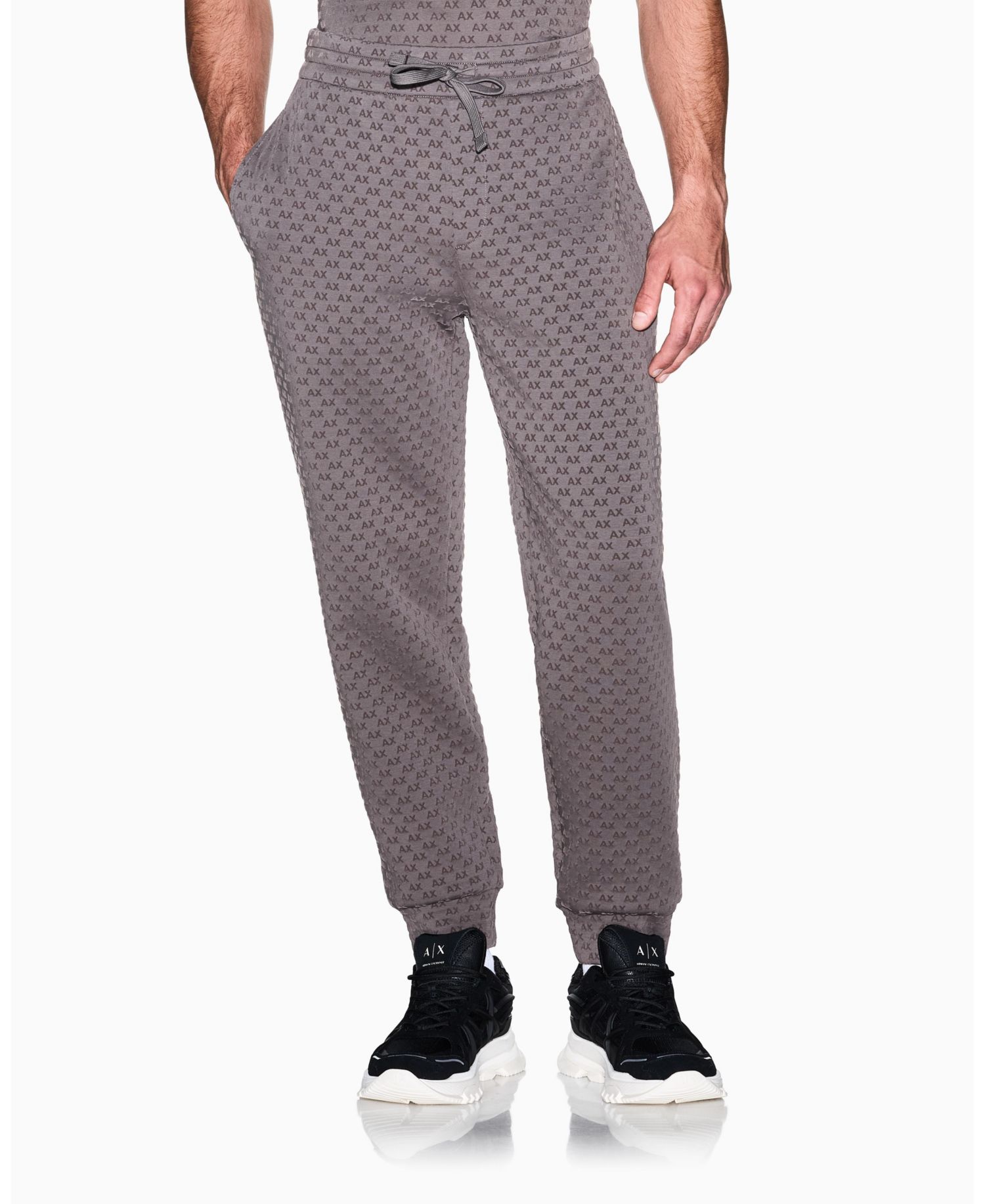 Men's Bonded Cotton Flocked All Over Logo Jogger