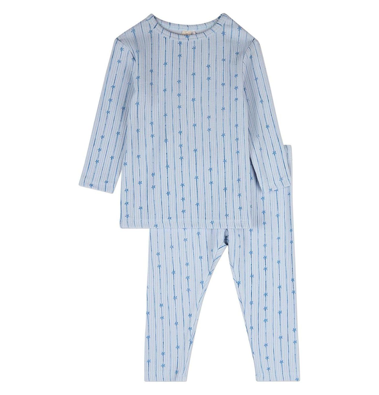 MeMoi Big Girls Star Light, Star Bright Pointelle Lounge Set, цвет: Синий — фото 1