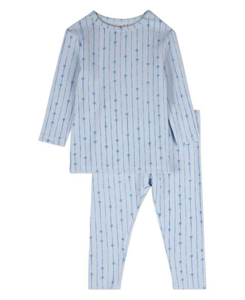 MeMoi Big Girls Star Light, Star Bright Pointelle Lounge Set, цвет: Синий