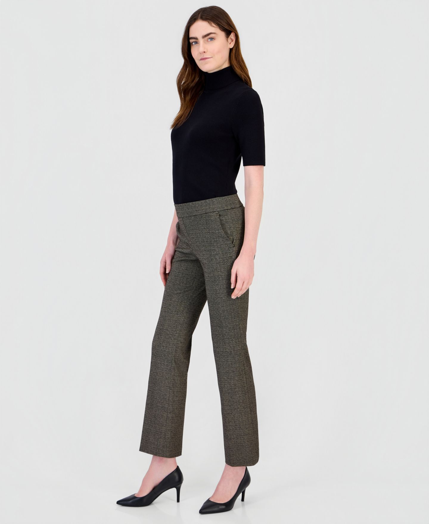 Женские брюки Anne Klein Pull-On Straight, цвет: Чёрный разноцветный — фото 2