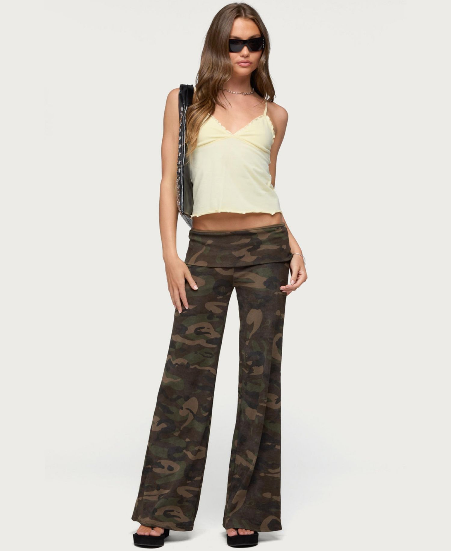 Women's Lumielle Camo Wide Leg Foldover Pants
