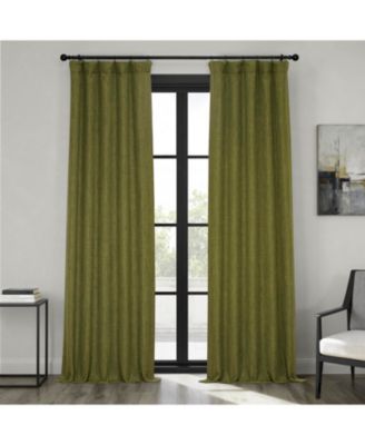 Faux Linen Room Darkening Curtains for Bedroom and Living Room Curtains (1 Panel)