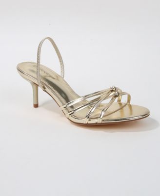 Women's Heidy Slingback Knotted Strappy Kitten Heel Sandals