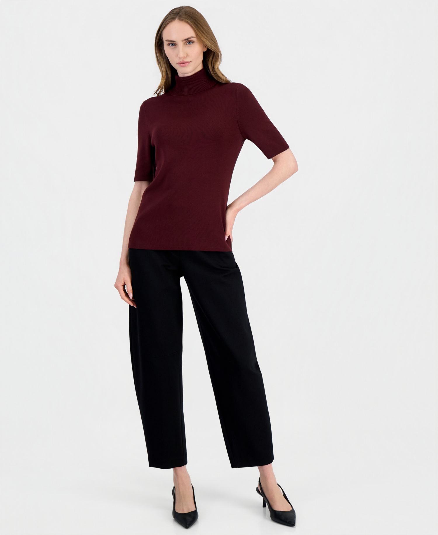 Women's Half-Sleeve Turtleneck Sweater