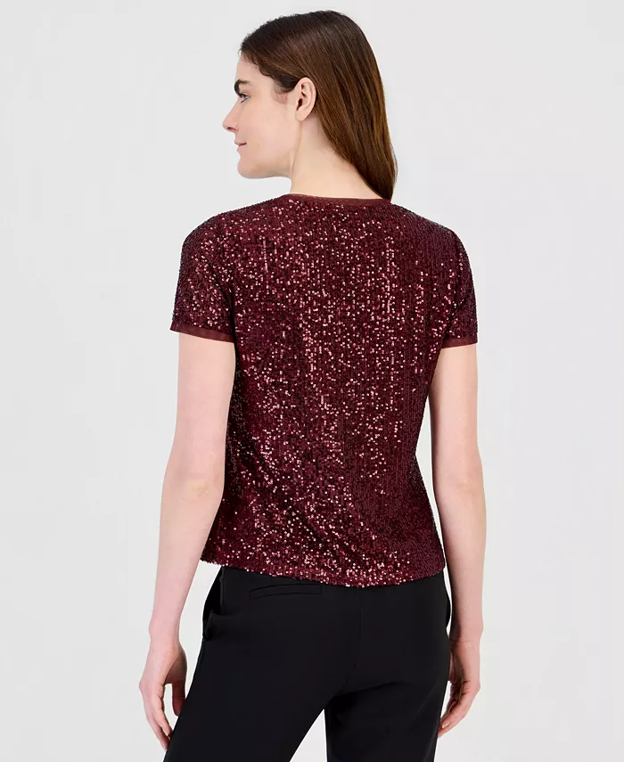Women's Sequin Crewneck Short-Sleeve Tee - thumbnail 7