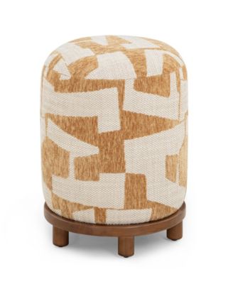 Bisou 17.9" Fabric Jacquard Ottoman