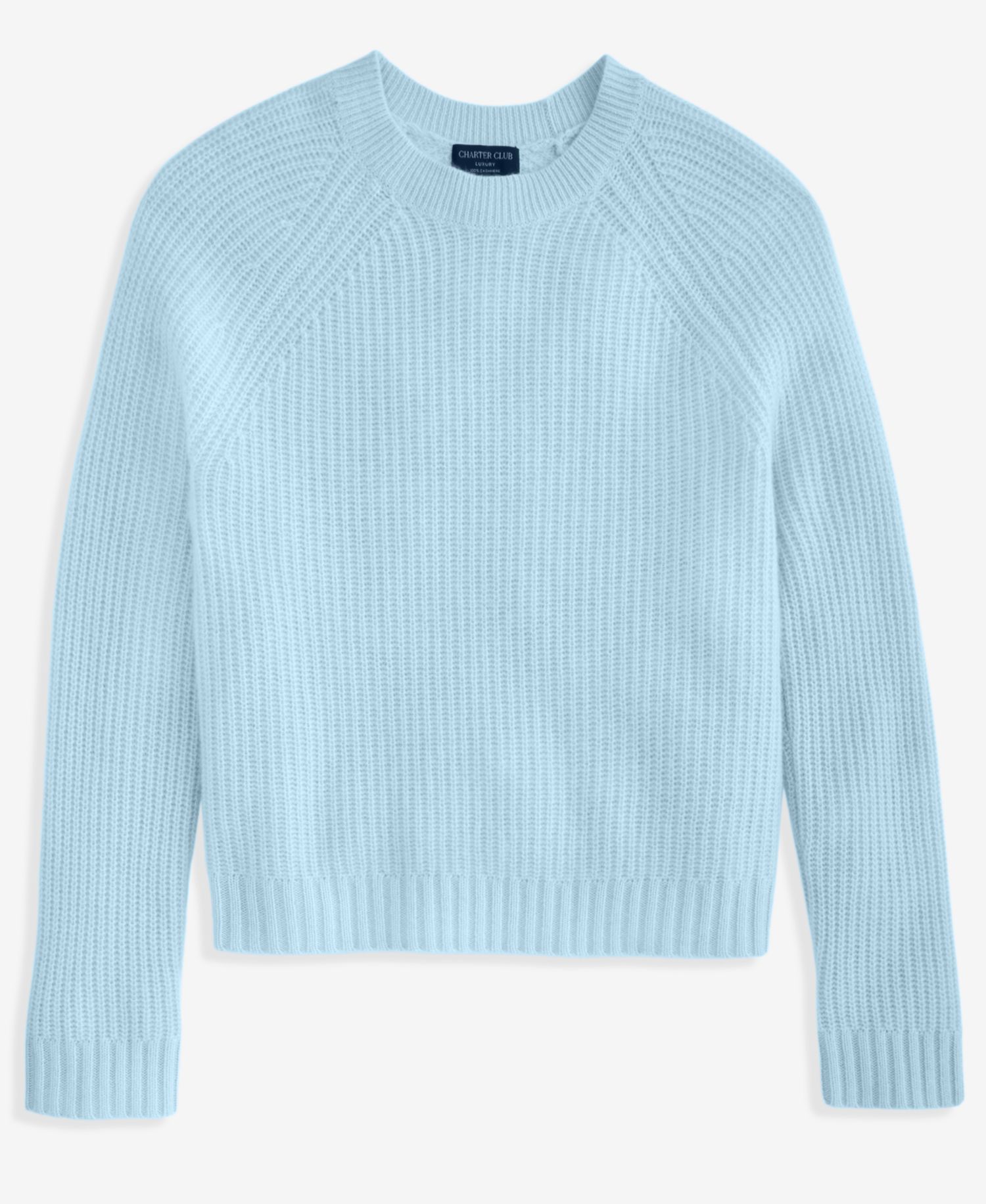 Plus Size 100% Cashmere Shaker Stitch Crewneck Sweater