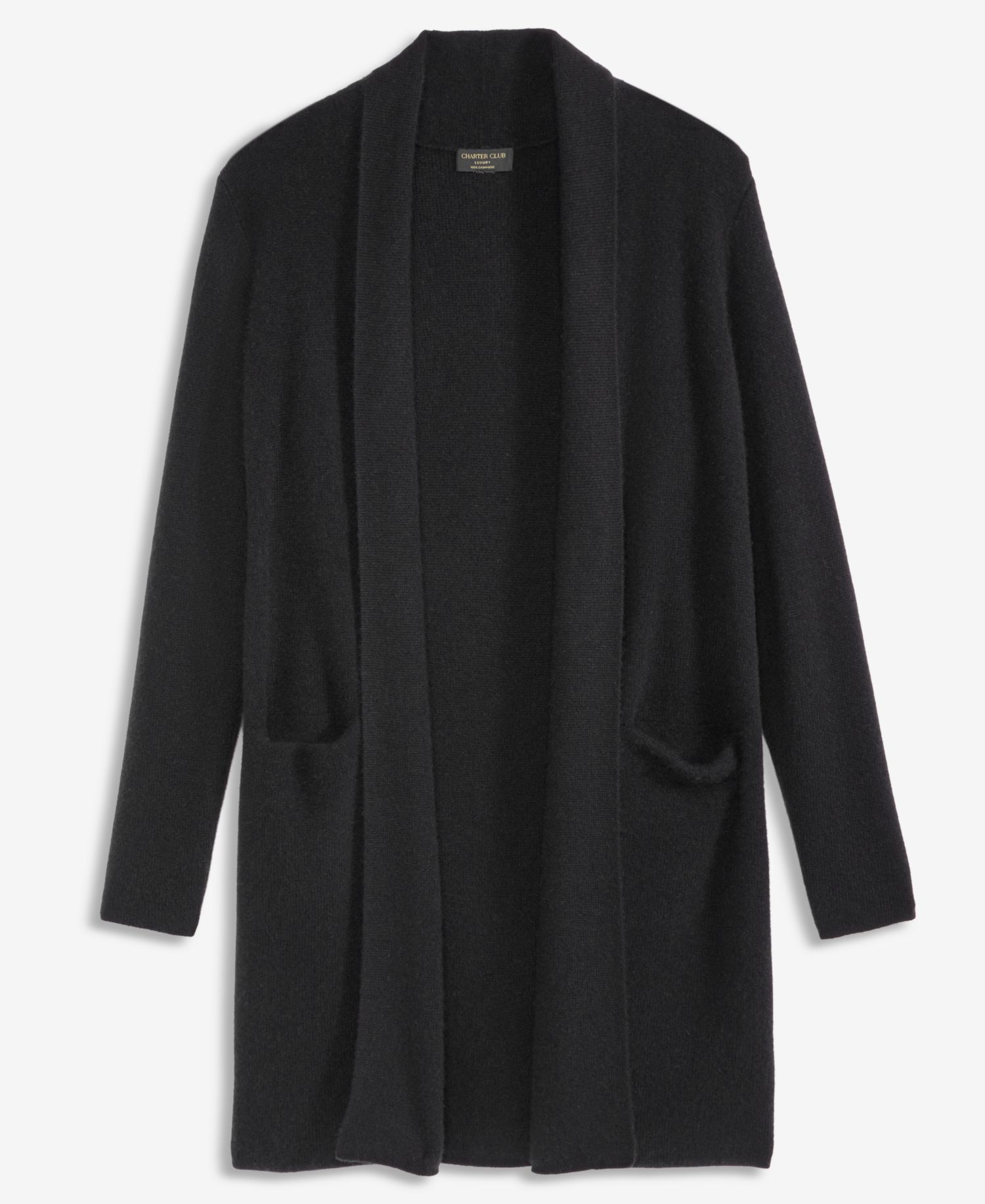 Women's 100% Cashmere Fylaway Duster Shawl-Collar Cardigan