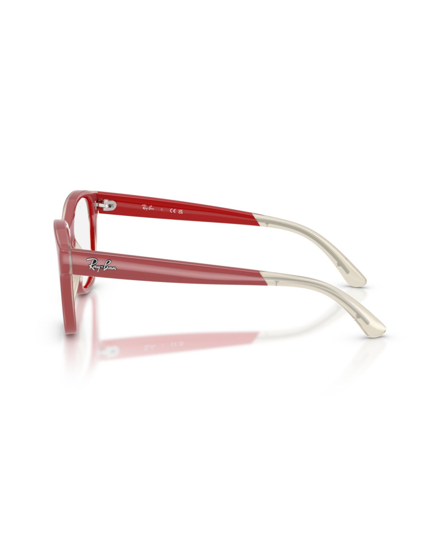 Женские очки Ray-Ban Jr Child Eyeglasses, RB1950, цвет: Красный прозрачный — фото 3