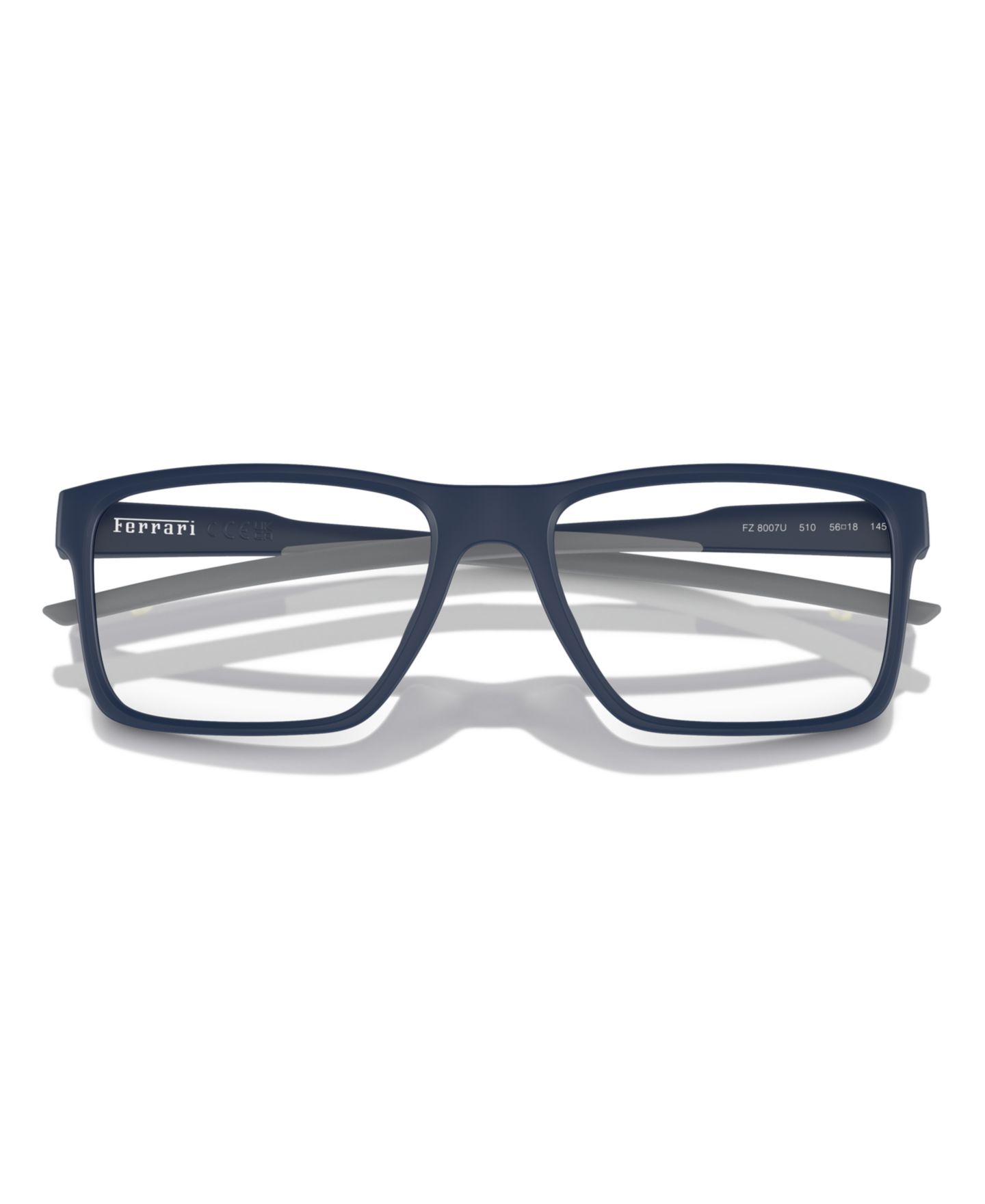 Мужские очки Scuderia Ferrari Man Rectangle Plastic FZ8007U Eyeglasses, цвет: Матовый синий — фото 3