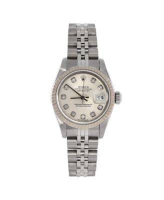 Oyster Perpetual Datejust Automatic Watch in Stainless Steel and White Gold with Diamond Markers 26mm