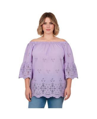Plus Size Convertible Eyelet Women's Tunic