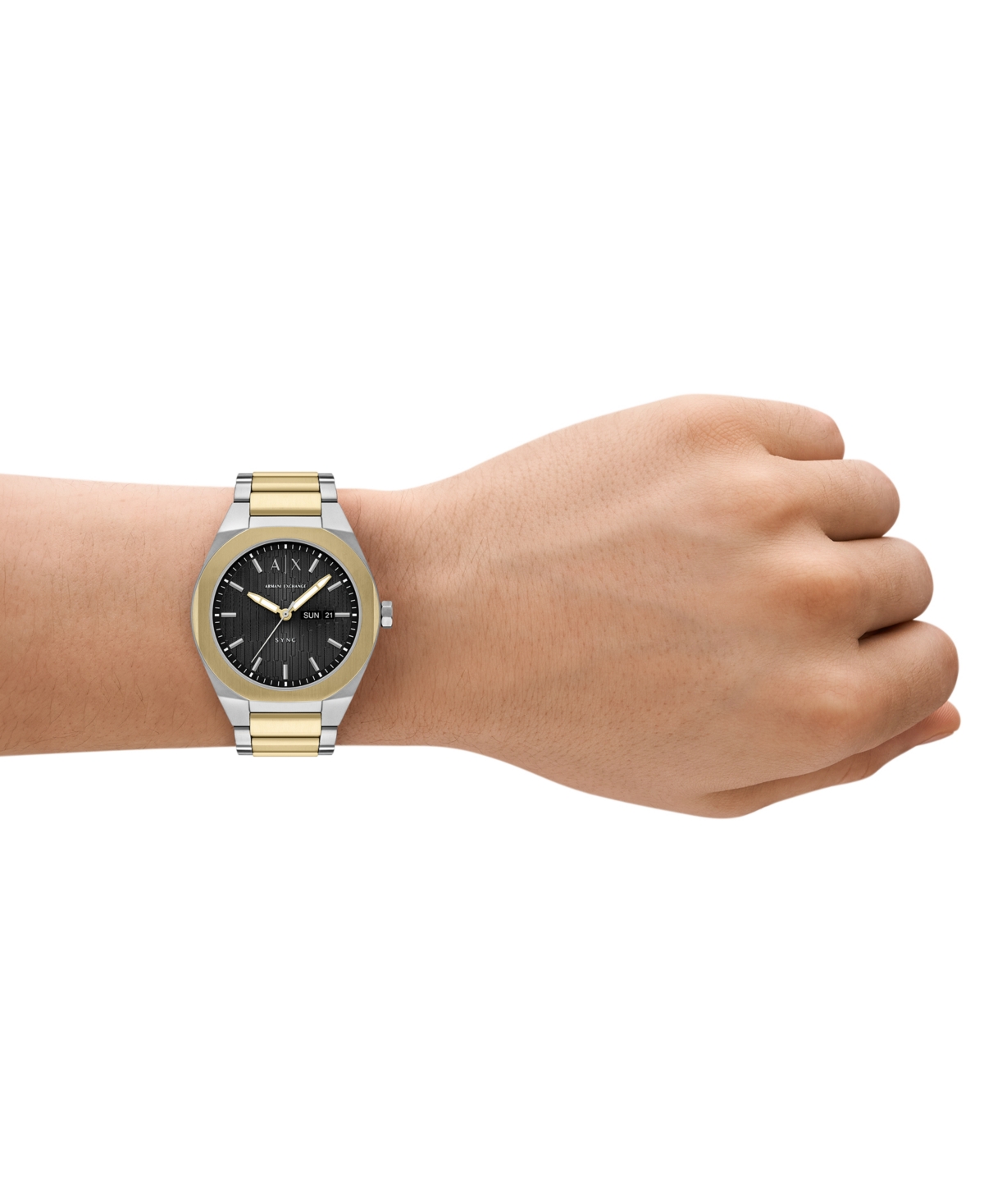 Armani Exchange Men's Sync Quartz Day-Date Two-Tone Stainless Steel Watch 42mm