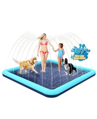 107'' Dog Splash Pad Sprinkler Pool Non-slip Outdoor
