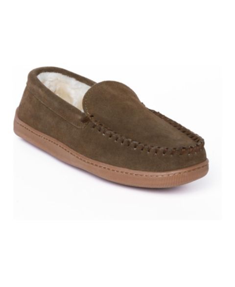 Мужские тапочки Minnetonka Suede Pile Lined Hardsole Venetian Slippers, цвет: Коричневый