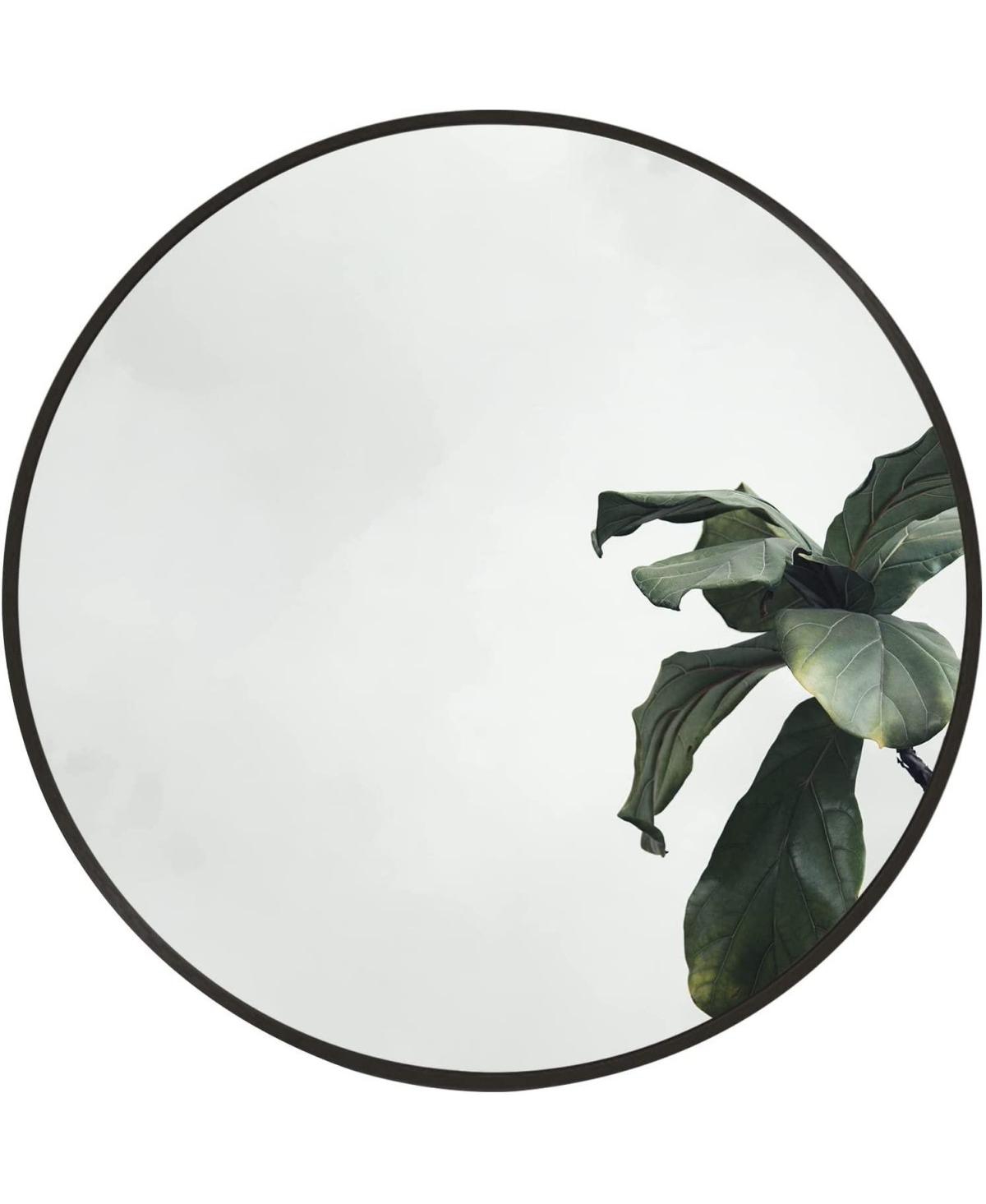 Laoties Round Wall Mirror, Modern Metal Decorative Accent Mirror for Bathroom, Entryway and Living Room