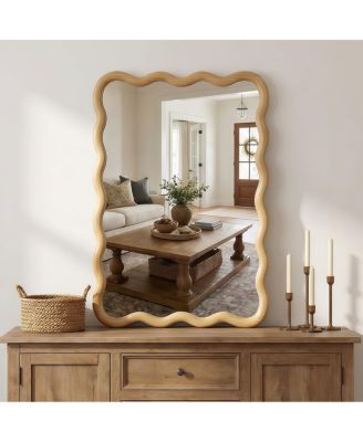 20" x 30" Wood Wall Mirror, Rectangular Bathroom Vanity Mirror for Entryway and Bedroom