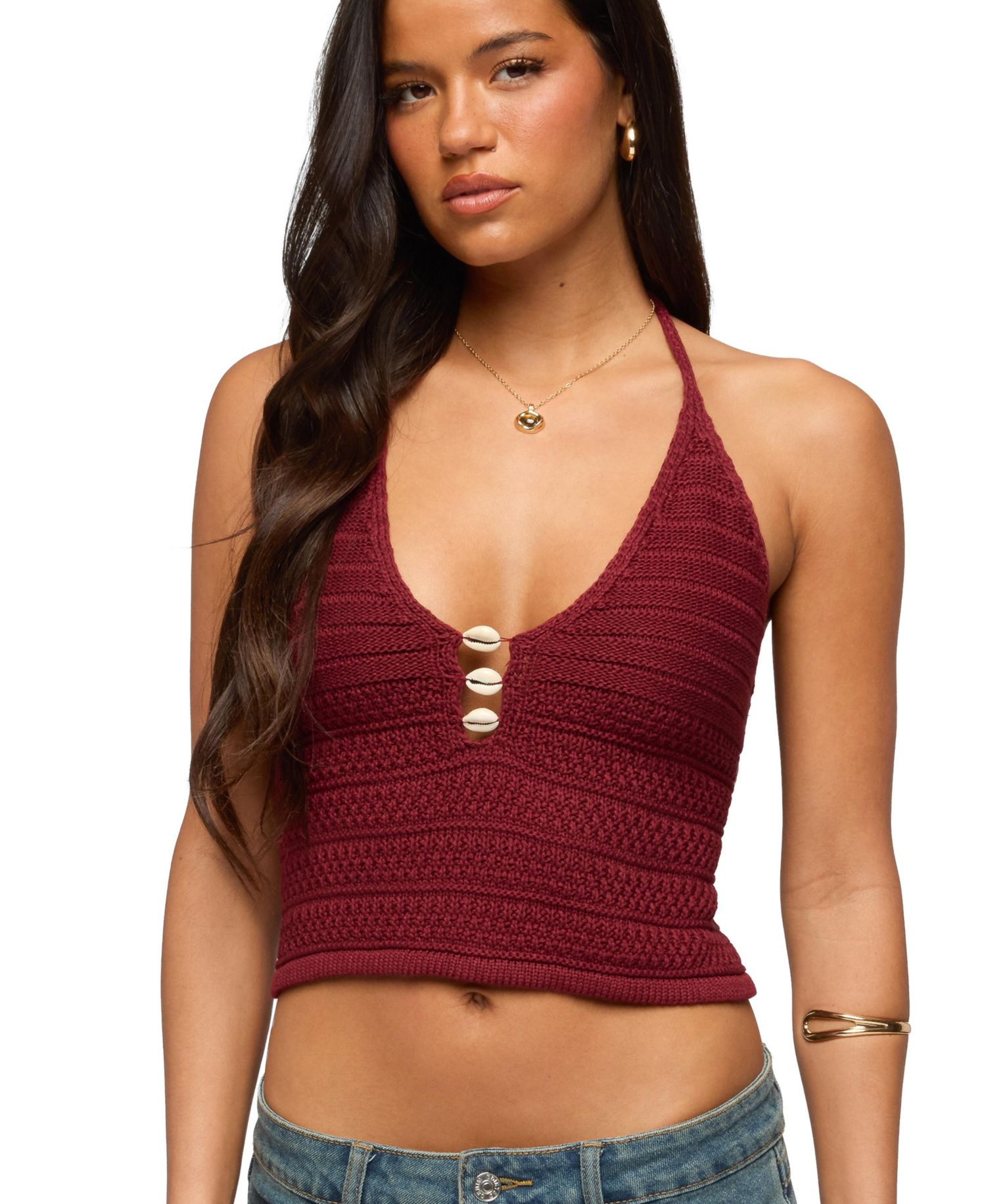 Women's Backless Coastal Charm Crochet Top