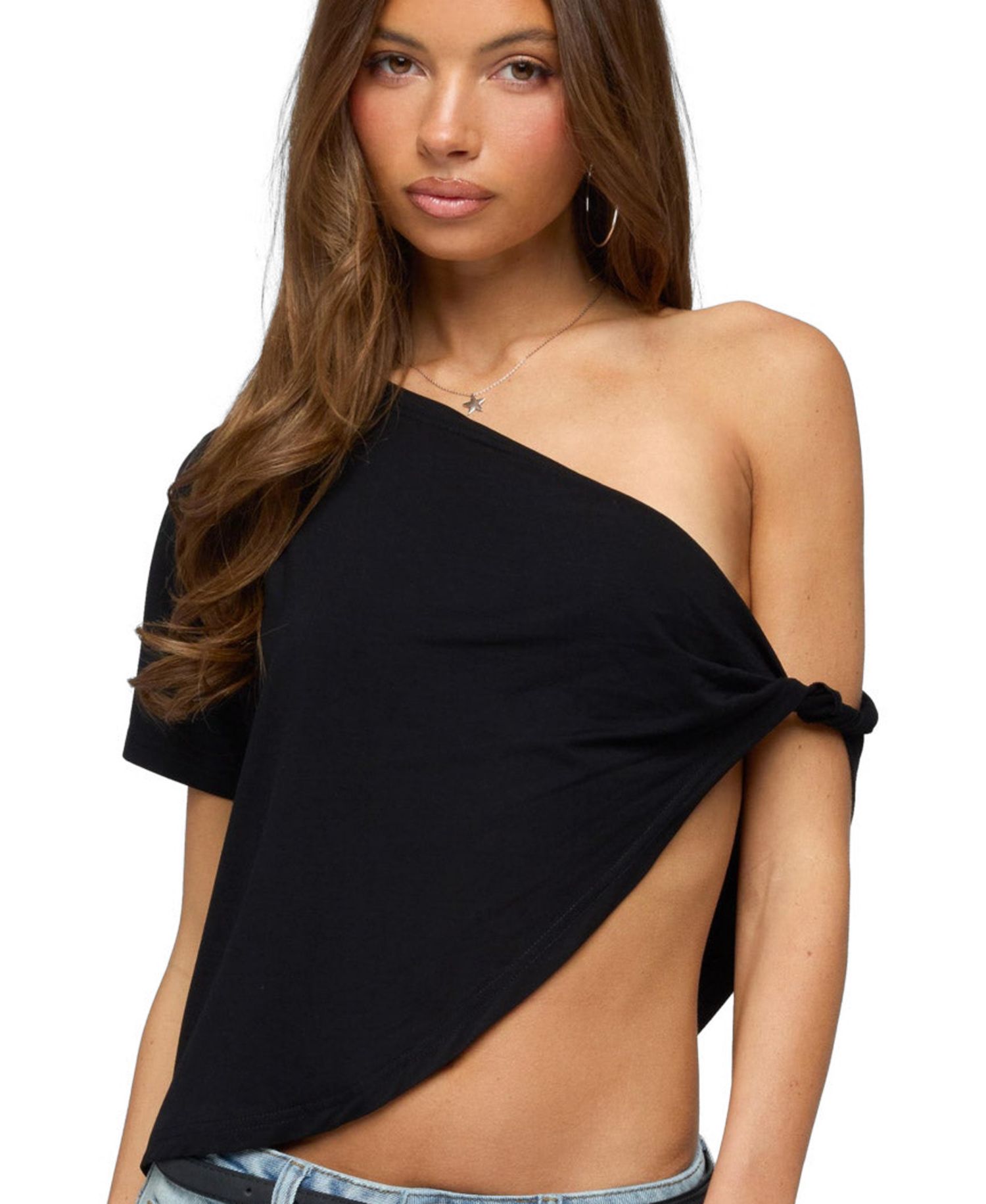 Women's Asymmetric Twisted Off Shoulder Top