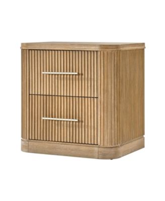 Bertram Modern 26''W 2-Drawer Fluted End Table with Built-in Power Strip